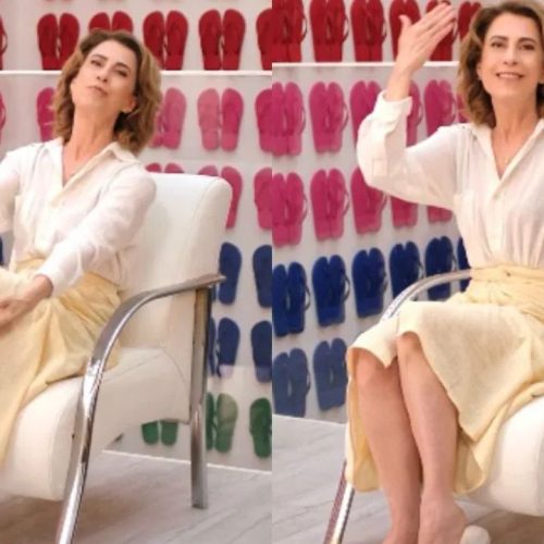 FERNANDA TORRES EM CAMPANHA DA HAVAIANAS HAVAIANAS/REPRODUÇÃO 

Leia mais em: https://capricho.abril.com.br/sociedade/porque-campanha-da-havaianas-com-fernanda-torres-virou-alvo-de-boicote/