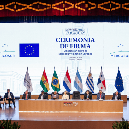 Assinatura UE-Mercosul (Foto: REUTERS/Cesar Olmedo)