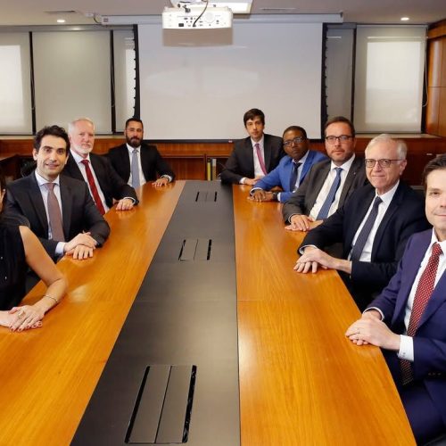 Os membros do Copom em reunião (Foto: Raphael Ribeiro/Banco Central)