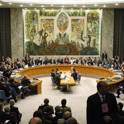 Reunião de organizações internacionais com representantes de diversos países
